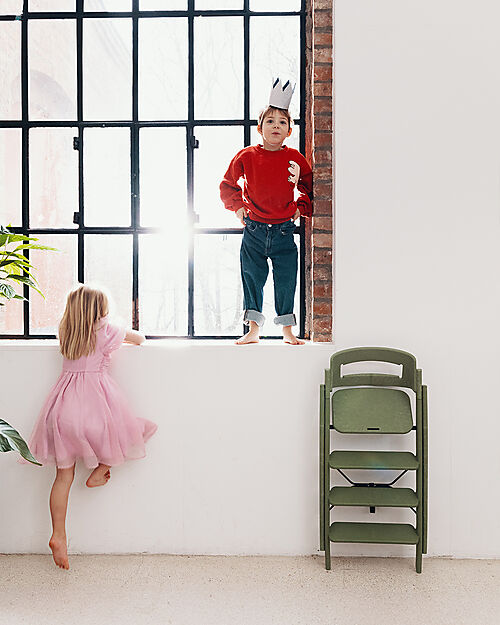 KAOS Sedia Evolutiva KLAPP - Verde - Pieghevole Salvaspazio - 100% Materiali Riciclati Seggioloni Pappa