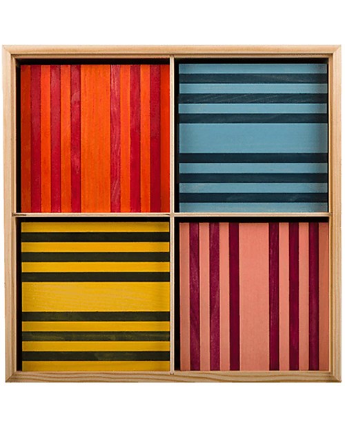 Kapla Kapla -100 pezzi in 8 colori assortiti -Educativo e divertente! Costruzioni in Legno