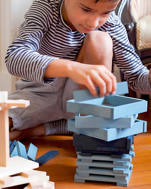 Kapla Kapla -100 pezzi in 8 colori assortiti -Educativo e divertente! Costruzioni in Legno