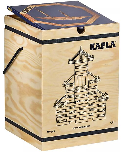 Kapla Kapla 280, Costruzioni in Legno + Libretto Tecnico + Libro d’Arte Blu, Naturale - Educativo e divertente! Costruzioni in Legno