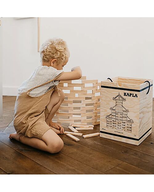 Kapla Kapla 280, Costruzioni in Legno + Libretto Tecnico + Libro d’Arte Blu, Naturale - Educativo e divertente! Costruzioni in Legno