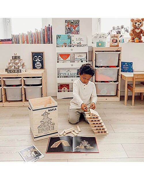 Kapla Kapla 280, Costruzioni in Legno + Libretto Tecnico + Libro d’Arte Rosso, Naturale - Educativo e divertente! Costruzioni in Legno