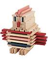 Kapla Set Costruzioni 120 Pezzi - Naturale, Blu scuro, Rosa, Rosso - Legno - Educativo e Divertente! Costruzioni in Legno