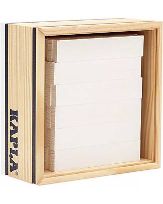 Kapla Set Costruzioni 40 Pezzi - Bianco - Legno - Educativo e Divertente! Costruzioni in Legno