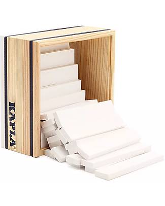 Kapla Set Costruzioni 40 Pezzi - Bianco - Legno - Educativo e Divertente! Costruzioni in Legno