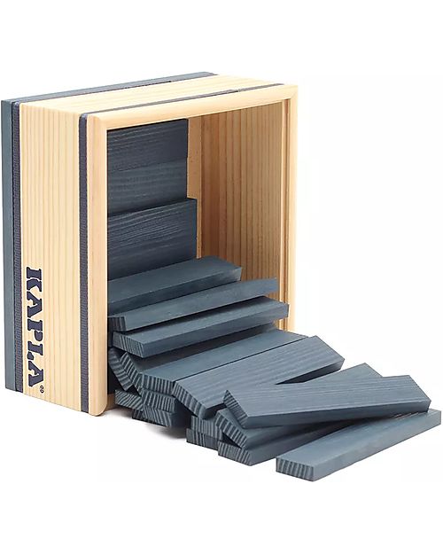Kapla Set Costruzioni 40 Pezzi - Blu - Legno - Educativo e Divertente! Costruzioni in Legno