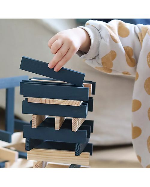 Kapla Set Costruzioni 40 Pezzi - Blu - Legno - Educativo e Divertente! Costruzioni in Legno