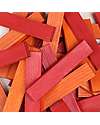 Kapla Set Costruzioni 40 Pezzi con Libretto d'Arte - Rosso e Arancione - Legno Costruzioni in Legno