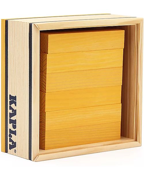 Kapla Set Costruzioni 40 Pezzi - Giallo - Legno - Educativo e Divertente! Costruzioni in Legno