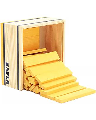 Kapla Set Costruzioni 40 Pezzi - Giallo - Legno - Educativo e Divertente! Costruzioni in Legno