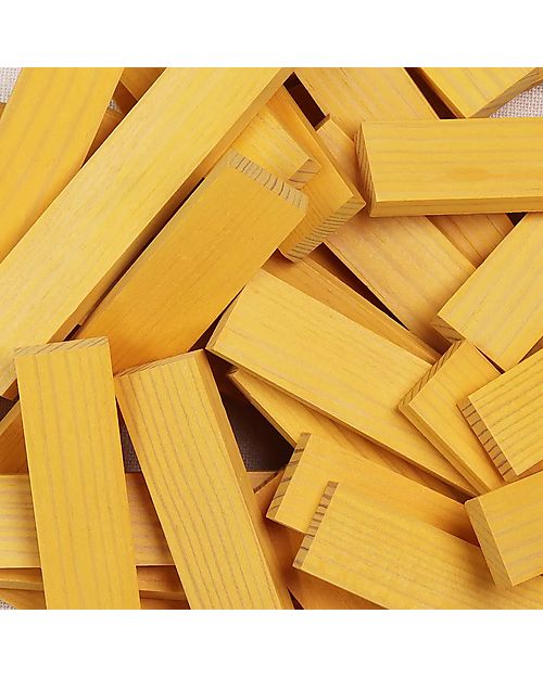 Kapla Set Costruzioni 40 Pezzi - Giallo - Legno - Educativo e Divertente! Costruzioni in Legno