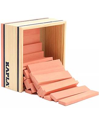 Kapla Set Costruzioni 40 Pezzi - Rosa - Legno - Educativo e Divertente! Costruzioni in Legno