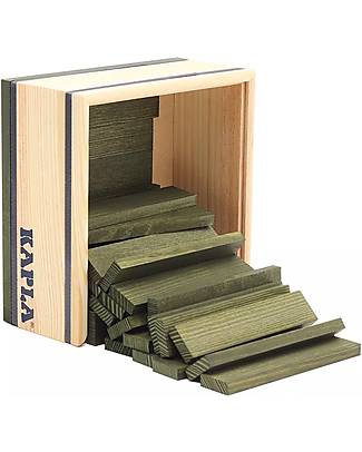 Kapla Set Costruzioni 40 Pezzi - Verde - Legno - Educativo e Divertente! Costruzioni in Legno