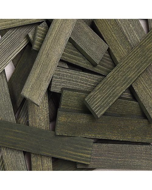 Kapla Set Costruzioni 40 Pezzi - Verde - Legno - Educativo e Divertente! Costruzioni in Legno