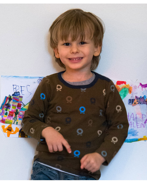 Katvig Maglia Apple Dots Marrone Cotone Bio - tg 18-24 T-shirt