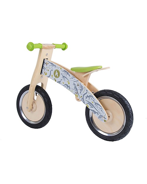 Kiddimoto Bici Senza Pedali in Legno Kurve, Dinosauri Biciclette senza Pedali
