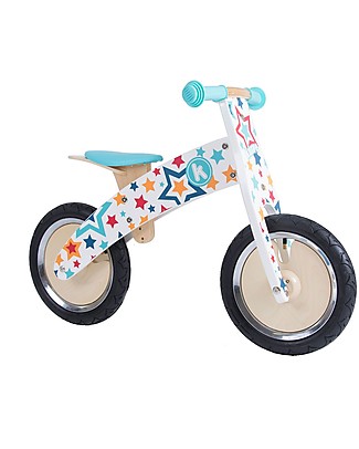 Kiddimoto Bici Senza Pedali in Legno Kurve, Stelle Biciclette Senza Pedali