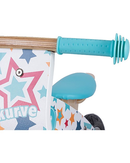 Kiddimoto Bici Senza Pedali in Legno Kurve, Stelle Biciclette senza Pedali