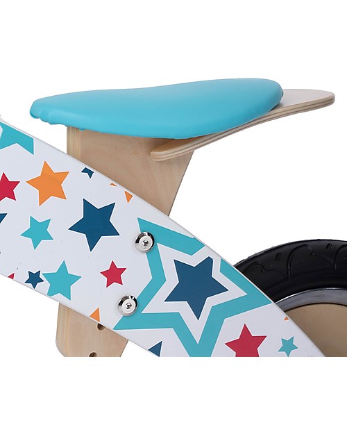 Kiddimoto Bici Senza Pedali in Legno Kurve, Stelle Biciclette senza Pedali