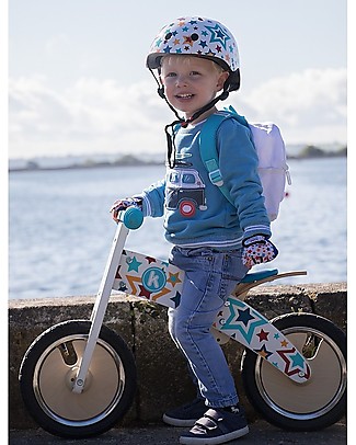 Kiddimoto Bici Senza Pedali in Legno Kurve, Stelle Biciclette Senza Pedali