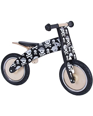 Kiddimoto Bici Senza Pedali in Legno Kurve, Teschi Biciclette Senza Pedali