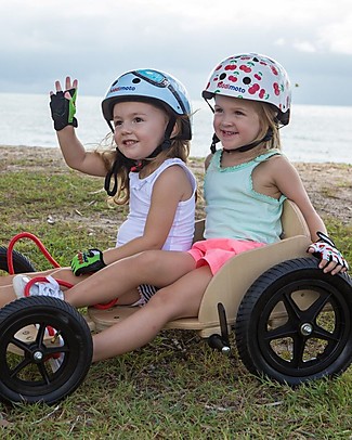 Kiddimoto Casco Bici con Fantasia Occhiali, Celeste Caschi Bici