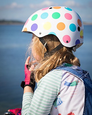 Kiddimoto Casco Bici Fantasia, Pois Pastello Biciclette