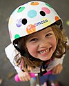 Kiddimoto Monopattino Tre Ruote Pieghevole U-Zoom con Casco, Pois Pastello Monopattini