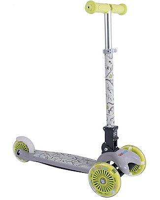 Kiddimoto Monopattino Tre Ruote Pieghevole U-Zoom, Dinosauri Biciclette Senza Pedali
