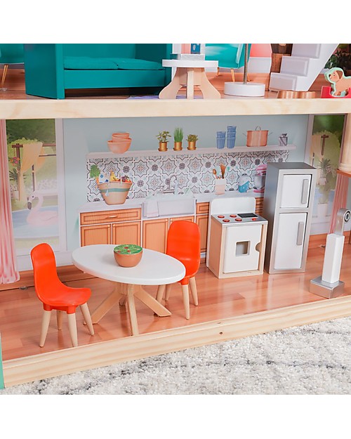 KidKraft Casa delle bambole Dahlia in Legno con Ascensore - Con EZ Kraft Assembly™  per montaggio facile! Case delle Bambole