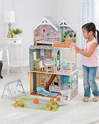 KidKraft Casa delle Bambole Hallie - Stile Unico e Superaccessoriato Case delle Bambole