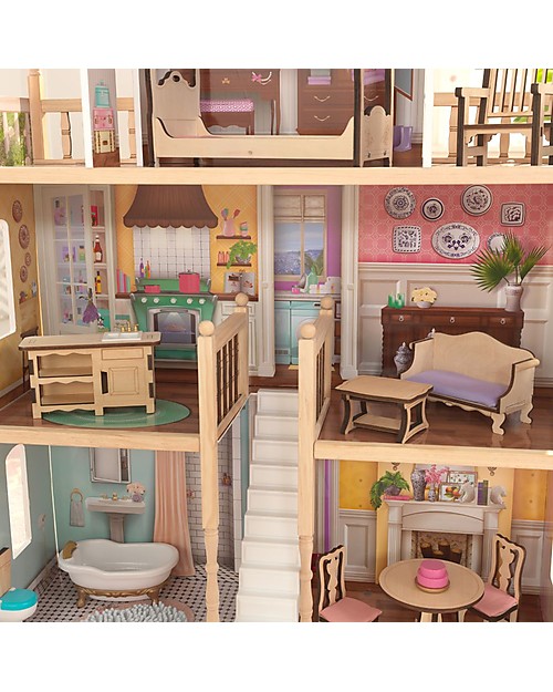 KidKraft Casa delle Bambole in Legno Charlotte - EZ Kraft Assembly ™ per montaggio facile e veloce! Case delle Bambole