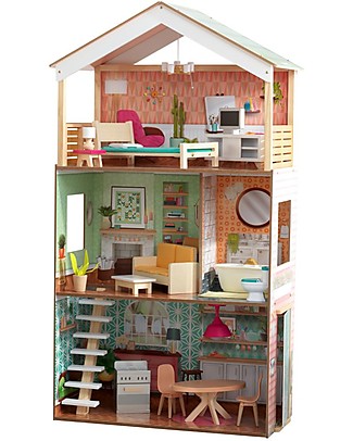 KidKraft Casa delle Bambole in Legno Dottie - Moderna con tocchi retro! Case delle Bambole
