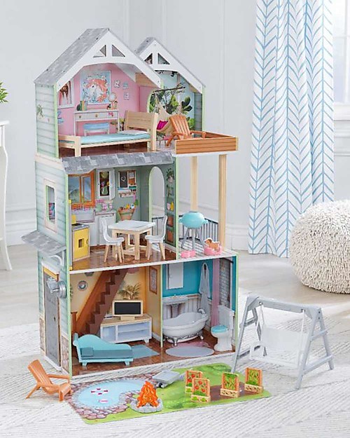 KidKraft Casa delle Bambole in Legno - Hallie - Include 30 Accessori Case delle Bambole