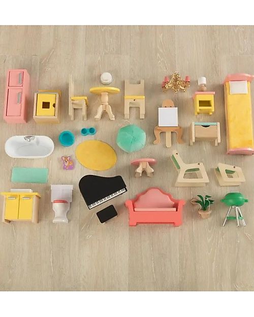 KidKraft Casa delle Bambole in Legno - Lola Mansion - Include 30 Pezzi - EZ Kraft Assembly Case delle Bambole