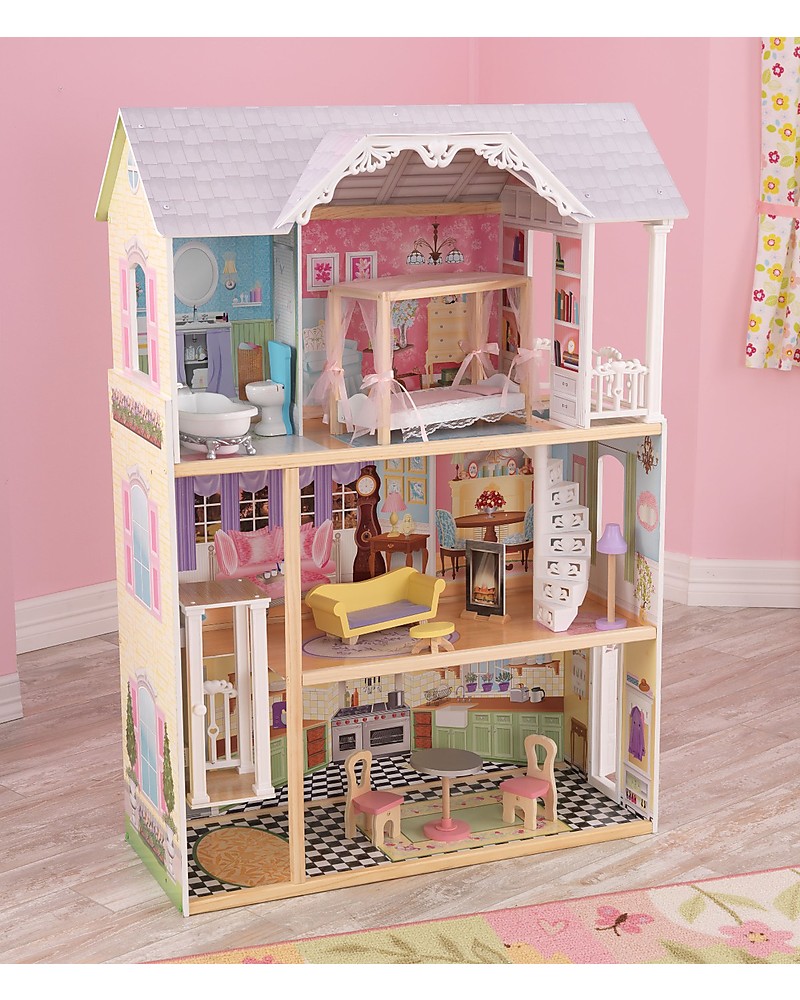 Casa delle bambole rosa in legno gioco x bambine 