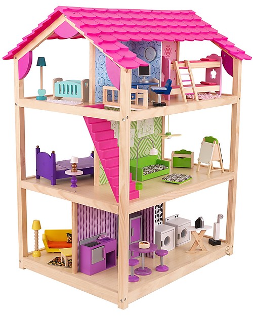 KidKraft Casa Delle Bambole So Chic, Rotante Con Ben 10 Stanze! - Legno ...