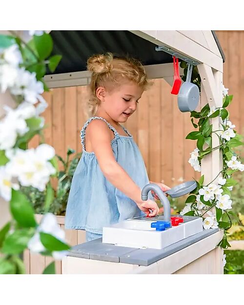 KidKraft Casetta Gioco Savannah - con Altalena - Parete in Tessuto con Grafica Casette per Bambini