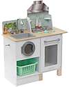 KidKraft Cucina e Lavanderia Whisk & Wash - Legno e Plastica - Due aree gioco in una! Cucine Giocattolo