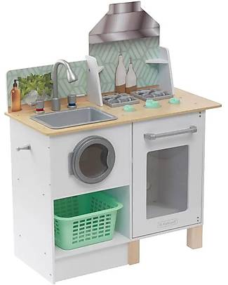 KidKraft Cucina e Lavanderia Whisk & Wash - Legno e Plastica - Due aree gioco in una! Cucine Giocattolo