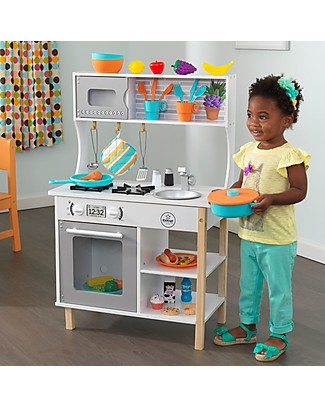 KidKraft Cucina Giocattolo in Legno All Time - 38 accessori inclusi! Cucine Giocattolo e Cibo Finto
