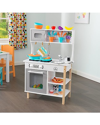 KidKraft Cucina Giocattolo in Legno All Time - 38 accessori inclusi! Cucine Giocattolo
