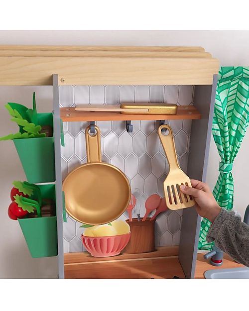 KidKraft Cucina Giocattolo in Legno Artisan Island Toddler - Con forno a  microonde e frigorifero! unisex (bambini)