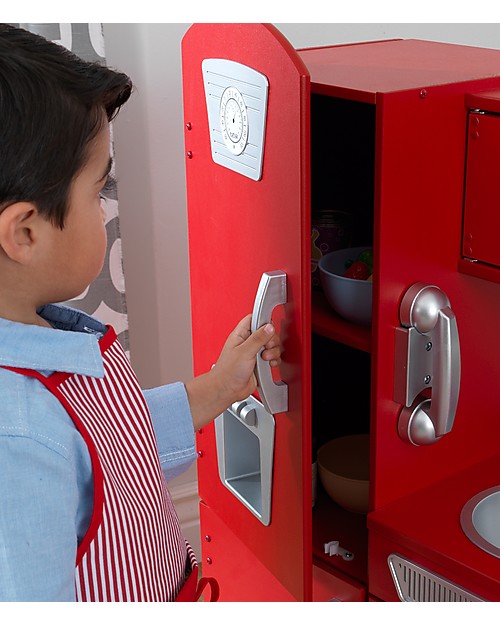 KidKraft Cucina Giocattolo in Stile Vintage, Rossa - Legno Cucine Giocattolo