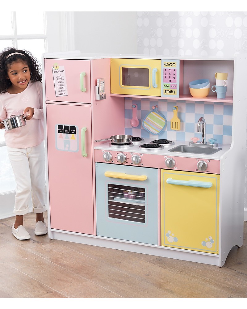 Cucina giocattolo per bambini 3 anni+ con frigorifero, Set da
