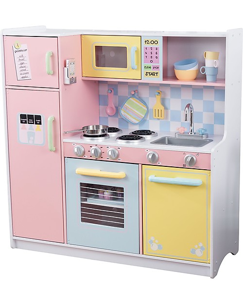 KidKraft Cucina Giocattolo Large Pastel, Colorata e di Grandi Dimensioni - Legno Cucine Giocattolo