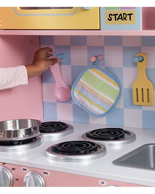 KidKraft Cucina Giocattolo Large Pastel, Colorata e di Grandi Dimensioni - Legno Cucine Giocattolo