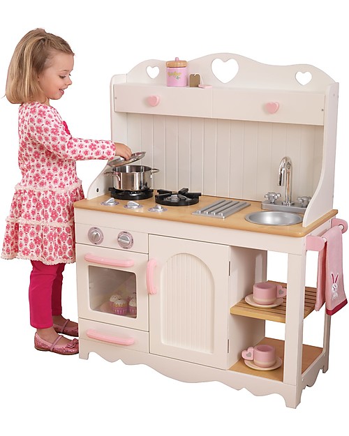 KidKraft Cucina Giocattolo Prairie, Dolcissima con Graziosi Dettagli - Legno Cucine Giocattolo