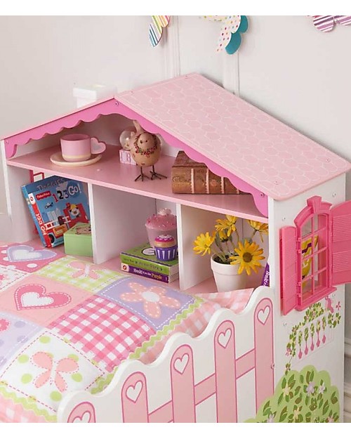 KidKraft Lettino per Bambine Stile Casa delle Bambole con Vano Portaoggetti - Legno Letti Singoli