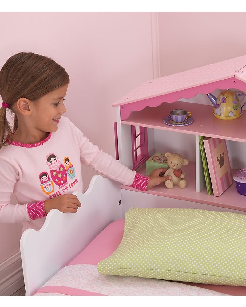 KidKraft Lettino per Bambine Stile Casa delle Bambole con Vano Portaoggetti  - Legno bambina